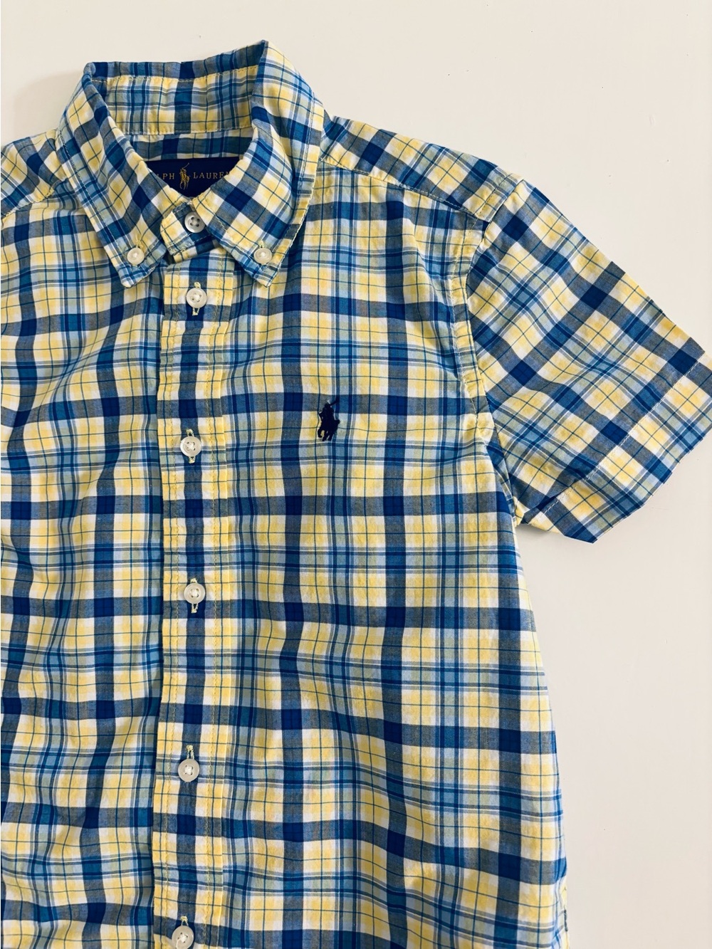 Polo by Ralph Lauren Yellow & Blue Plaid Button-Down Shirt
